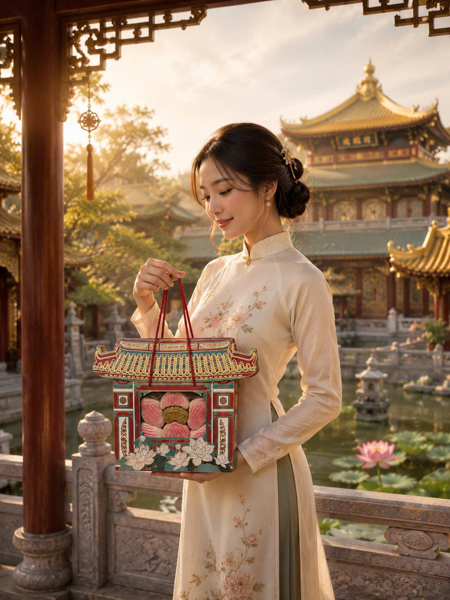 Trung thu 1 bánh mái đình - 1b Xanh - 10 Cái - Ảnh 2