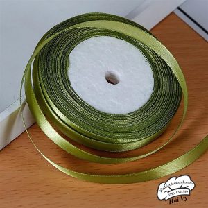 Ruy băng lụa trơn 1cm x 22m Xanh nõn chuối - Cuộn