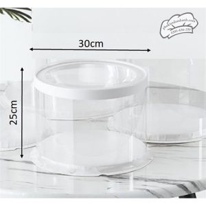 30x25cm Hộp mica trụ tròn nắp TRONG 2 tầng - 0102 - 5 Cái