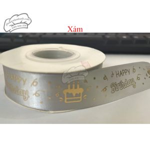 Ruy băng HPBD NHŨ xám 2.6cm - Cuộn