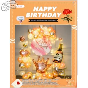 Bóng chữ đèn nháy Champagne & Vương miện - Y-6215 - Bộ