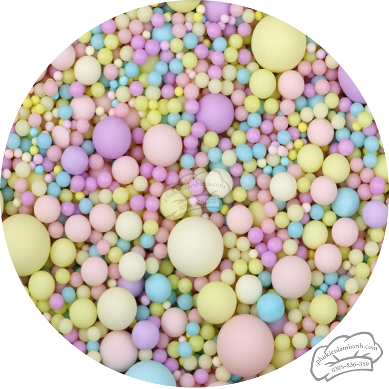 Kẹo mix size nhiều màu không bóng (500g) - Gói