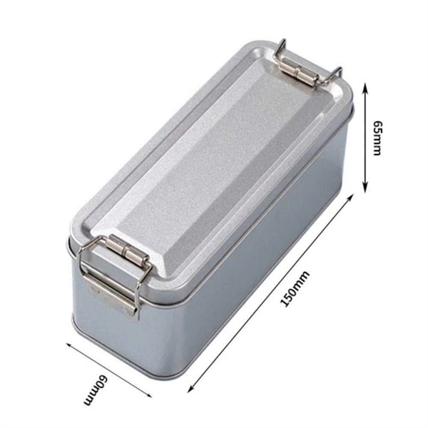 Hộp thiếc chữ nhật nắp gài 15x6x6cm - Cái