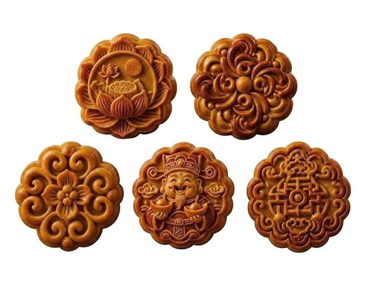 Khuôn bánh Trung thu 5 mặt tròn 150gr Tài Lộc Thịnh Vượng - Ảnh 2