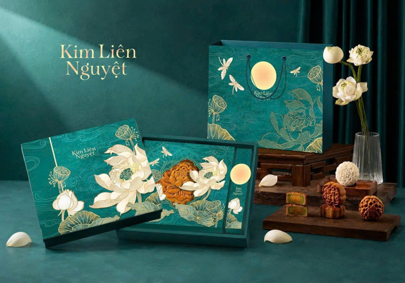 Trung thu Kim Liên Nguyệt 300-600gr - 1b Xanh - 10 Cái - Ảnh 5