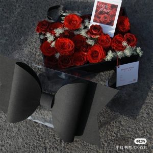 Set 5 hộp quà kèm nơ to màu Đen - 5 Cái