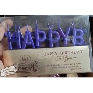 Nến happy vuông xanh dương - Vỉ