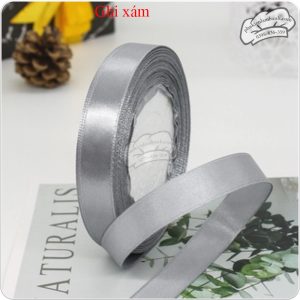 Ruy băng lụa 2cm x 22m Xám - Cuộn
