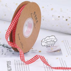 1cm x 45M Ruy băng Caro Đỏ - Cuộn