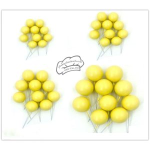 Set bi trơn màu vàng chanh 40 quả/gói (10quả x 4 size) - Set