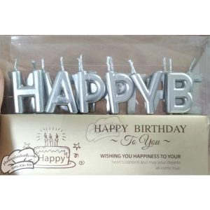 Nến happy vuông bạc - Vỉ