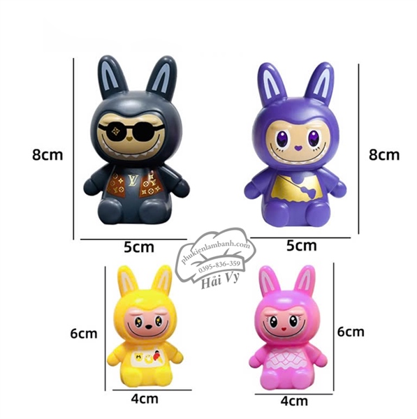 Bộ 4 Labubu các size mix màu - Con
