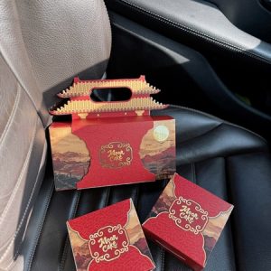 Hộp bánh trung thu - 2 bánh Duật Vân Ẩn - Đỏ - 10 Cái