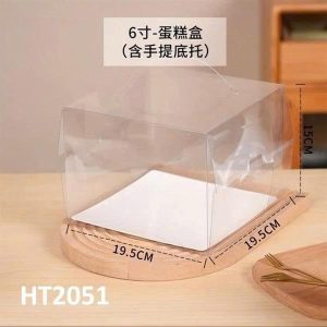19.5x19.5x15 cm Hộp mica vuông có quai - 5 Cái