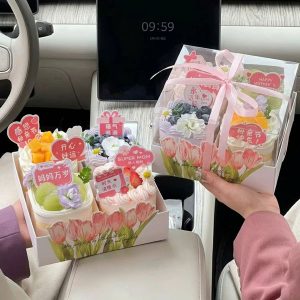 Hộp cupcake mica đế giấy 4 Ngăn Tuylip - 5 Cái - Ảnh 3