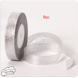 Ruy băng kim tuyến 2cm x 22m Bạc - Cuộn