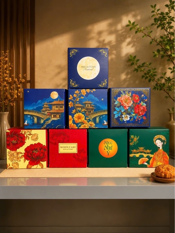 Hộp bánh trung thu 1 bánh - 10 Cái