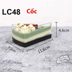 Cốc PS LC48 cốc tam giác nhựa cứng không nắp đế Đen - 10 Cái