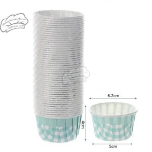 Cupcake giấy caro 5040 màu xanh ngọc 100 cái - Dây
