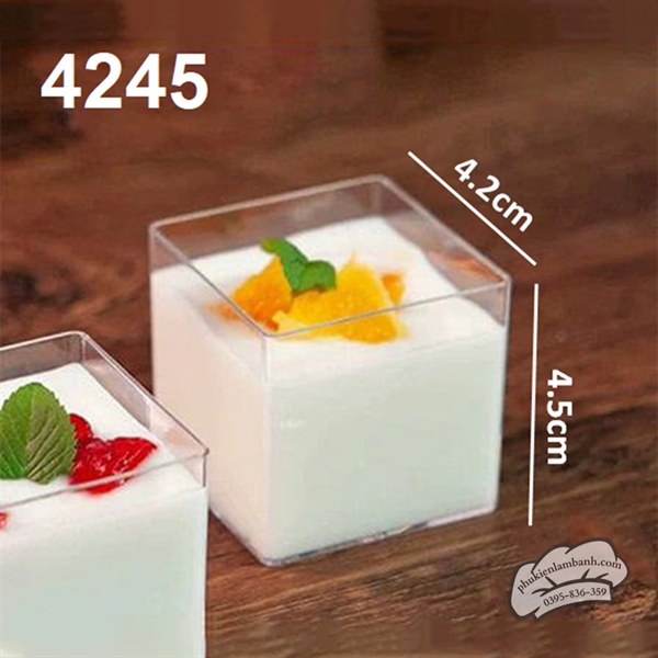 Cốc vuông PS 4245 70ml - 10 Cái