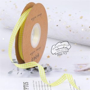 1cm x 45M Ruy băng Caro Vàng - Cuộn
